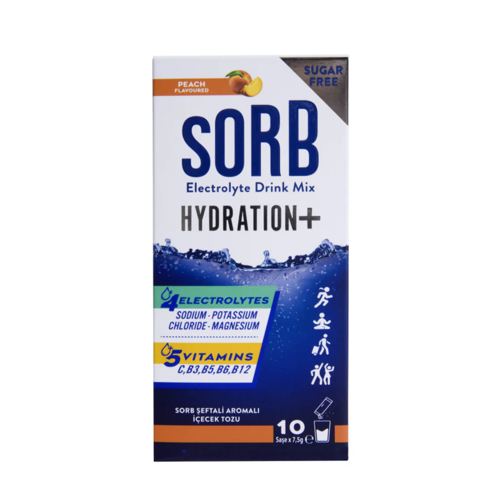 SORB Elektrolit Tozu Peach Sugar-Free Kutu (10 Adet)