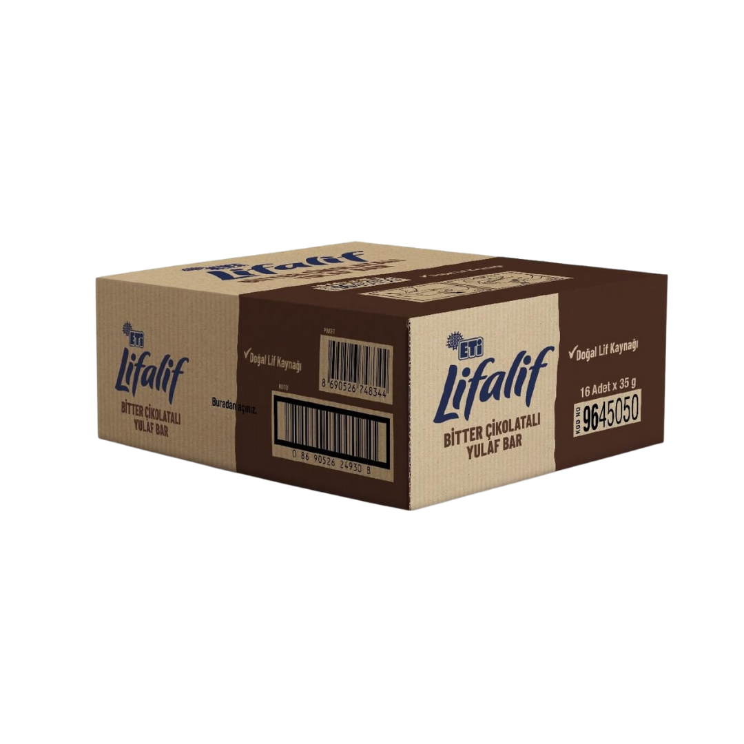 Lifalif Bitter Çikolatalı Yulaf Bar Kutu (16 Adet)