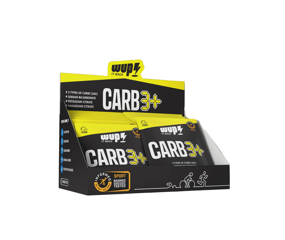 WUP Carb3+ Elektrolit ve Karbonhidrat Tozu Limonlu Kutu (24 Adet)