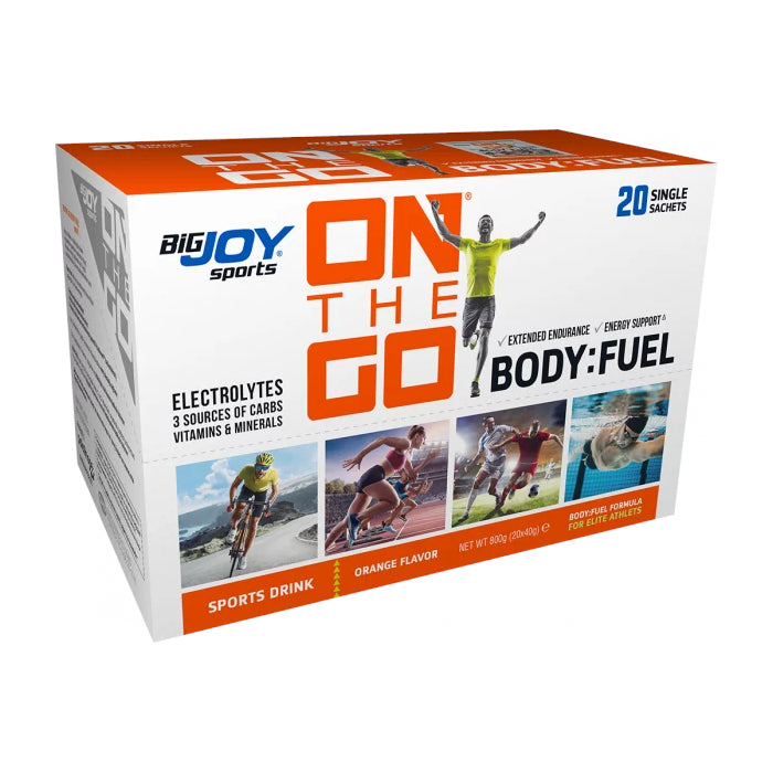 On The Go Body: топливный электролит и углеводный порошок со вкусом апельсина в коробке (20 шт.)
