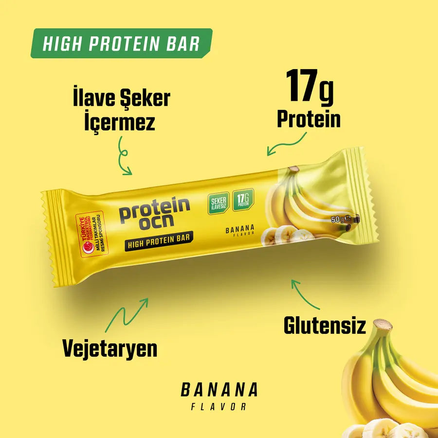 Protein Ocean Yüksek Protein Bar Muz Aromalı Kutu (8 Adet)