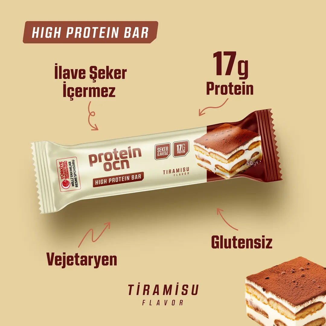 Protein Ocean Yüksek Protein Bar Tiramisu Aromalı Kutu (8 Adet)