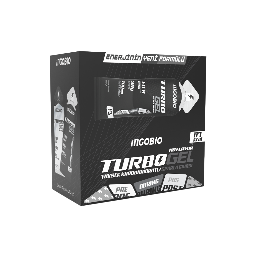 InGoBio TurboGel 1:0.8 Aromasız Kafeinli Enerji Jeli Kutu (15 Adet)