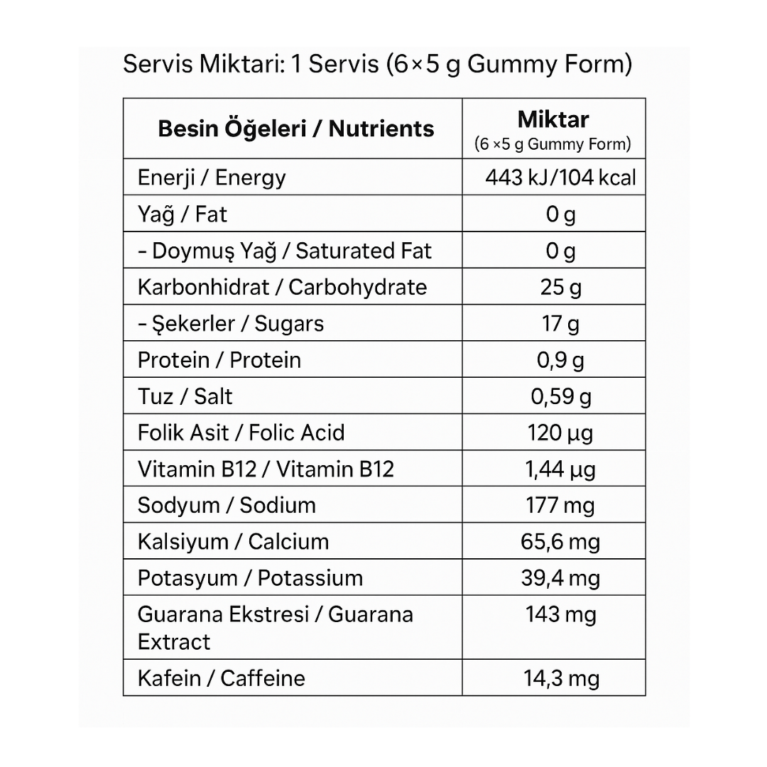 On The Go Energy Chews Elektrolit İlaveli Kutu (16 Adet)