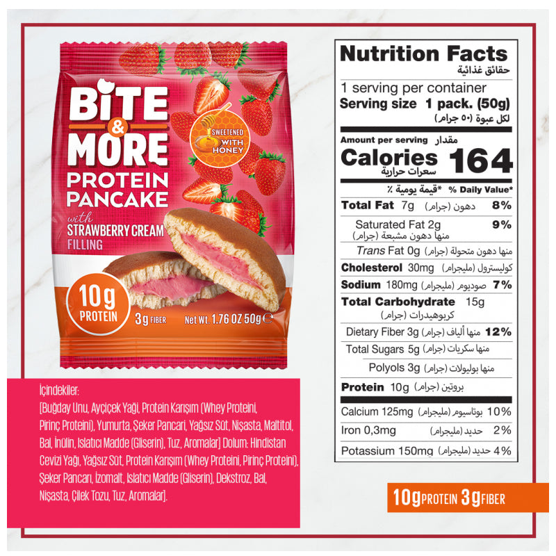 Bite & More Protein Pancake Strawberry Cream