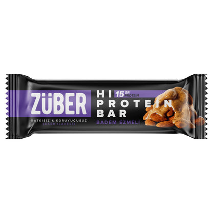 Züber Badem Ezmeli Yüksek Protein Bar Kutu (12 Adet)