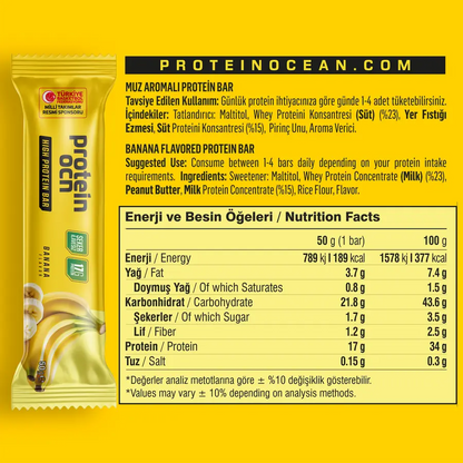 Protein Ocean Yüksek Protein Bar Muz Aromalı Kutu (8 Adet)
