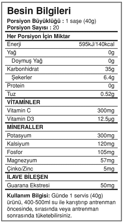 OnTheGo Body:Fuel Elektrolit ve Karbonhidrat Tozu Portakal Aromalı