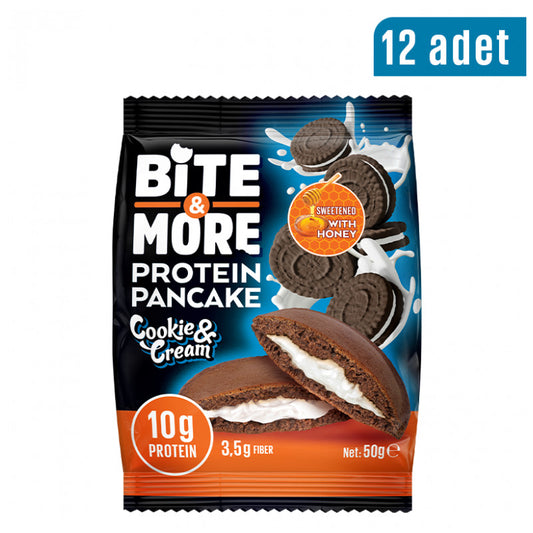 Bite & More Cocoa Protein Pancake Cookie Cream Kutu (12 adet)