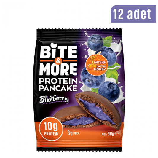 Bite & More Cocoa Protein Pancake Blueberries Kutu (12 adet)