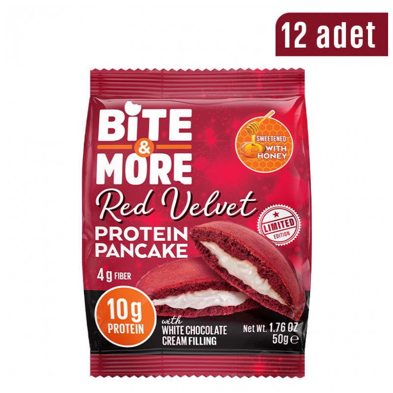 Bite & More Limited Edition Protein Pancake Red Velvet Kutu (12 Adet)