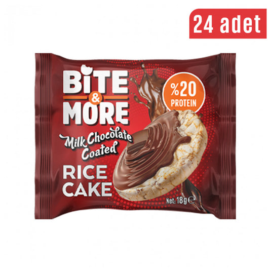 Bite & More Rice Cake Milk Chocolate Coated Kutu (24 Adet)