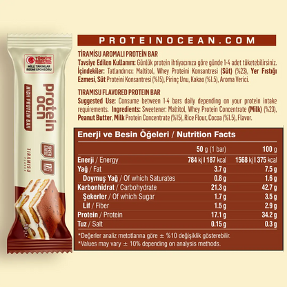 Protein Ocean Yüksek Protein Bar Tiramisu Aromalı