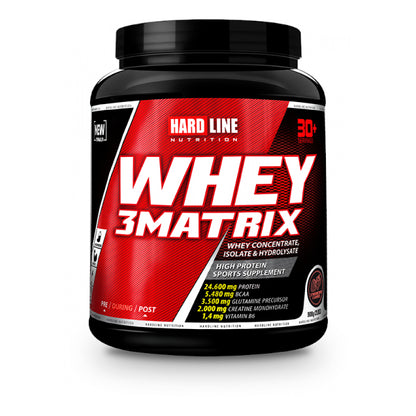 Hardline Whey 3Matrix Strawberry Flavored Protein Powder 30 Servings (908g)